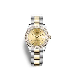 Fake Rolex Datejust 31 Oystersteel 18 ct yellow gold M278383RBR-0013 Champagne-colour Dial Watch