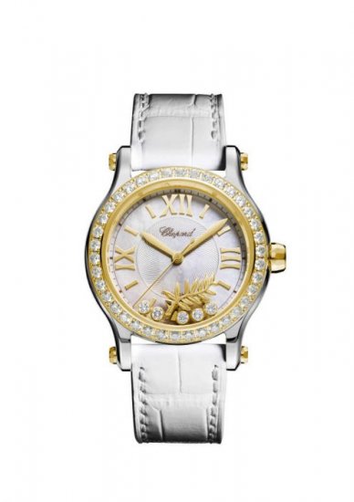 Copy Chopard Happy Sport Cannes 2018 Happy Palm Automatic White Dial Diamonds Unisex Watch - Click Image to Close