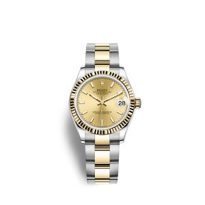 Fake Rolex Datejust 31 Oystersteel 18 ct yellow gold M278273-0013 Champagne-colour Dial Watch