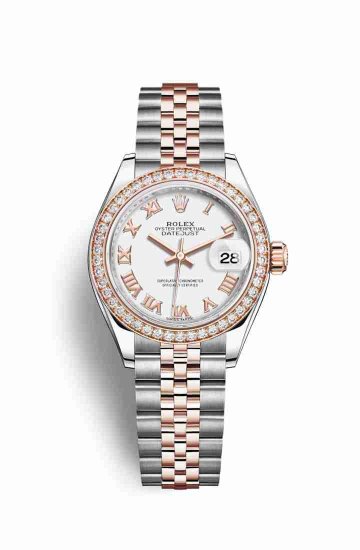 Swiss Replica Rolex Datejust 28 Everose gold 279381RBR White Dial Watch - Click Image to Close