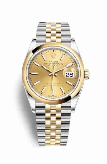 Swiss Replica Rolex Datejust 36 Yellow 126203 Champagne Dial Watch - Click Image to Close