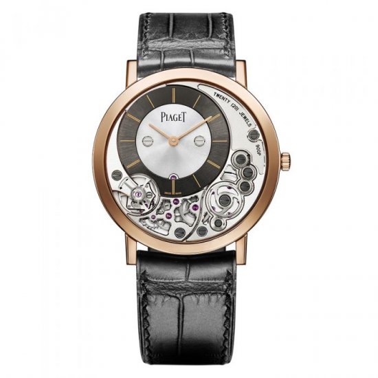 Fake Piaget Altiplano Silver and Black Skeleton Dial Men's GOA39110 Watch - Click Image to Close