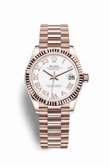 Swiss Replica Rolex Datejust 31 Everose gold 278275 White Dial Watch - Click Image to Close