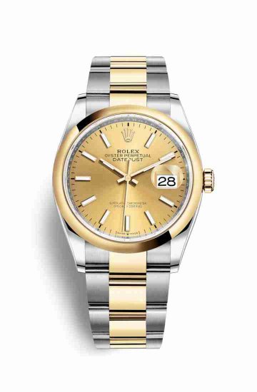 Swiss Replica Rolex Datejust 36 Yellow 126203 Champagne Dial Watch - Click Image to Close