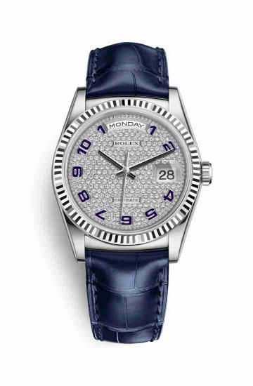 Swiss Replica Rolex Day-Date 36 118139 Diamond-paved Dial Watch - Click Image to Close