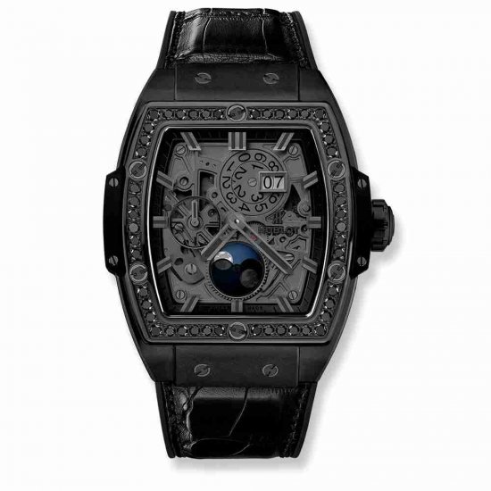 Swiss Replica Hublot Spirit Of Big Bang Moonphase All Black DIamonds 42mm 647.CI.1110.LR.1200 - Click Image to Close