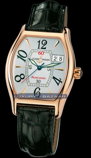 Ulysse Nardin Michelangelo Big Date (RG / Silver / Leather) 236- - Click Image to Close