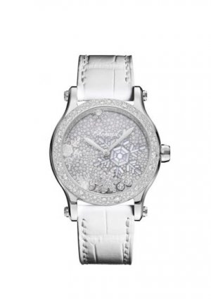 Swiss Replica Chopard Happy Snowflakes 18K White Gold Diamonds Limited Edition 274891-1014