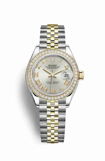 Swiss Replica Rolex Datejust 28 Yellow 279383RBR Silver Dial Watch - Click Image to Close