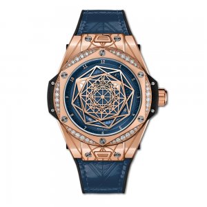 Copy Hublot Big Bang One Click Sang Bleu King Gold Blue Diamonds