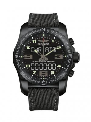 Fake Breitling Professional Cockpit B50 Black Titanium Anthracite Military Strap Men's Watch