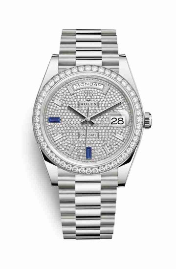 Swiss Replica Rolex Day-Date 40 228349RBR Paved diamonds sapphires Dial Watch - Click Image to Close