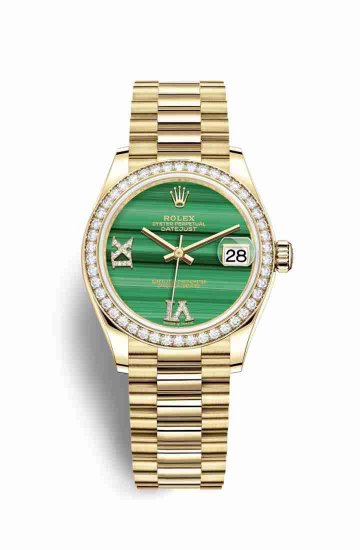 Swiss Replica Rolex Datejust 31 278288RBR Malachite diamonds Watch - Click Image to Close