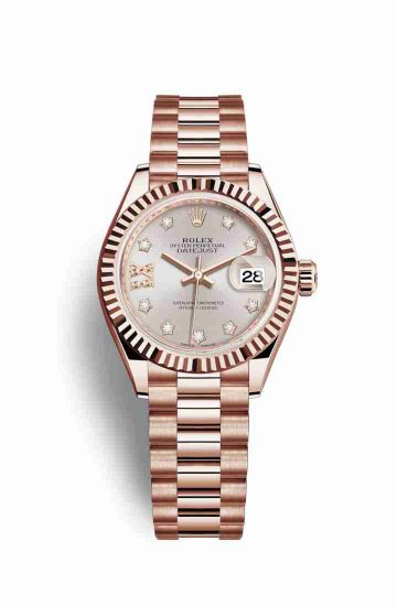 Swiss Replica Rolex Datejust 28 Everose gold 279175 Sundust diamonds Watch - Click Image to Close