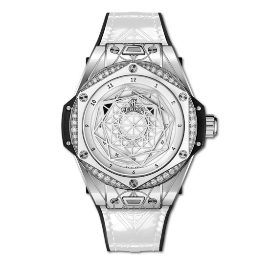 Copy Hublot Big Bang One Click Sang Bleu Steel White Diamonds - Click Image to Close