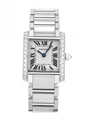 Cartier Tank Francaise Diamonds 18k White Gold Ladies WE100251