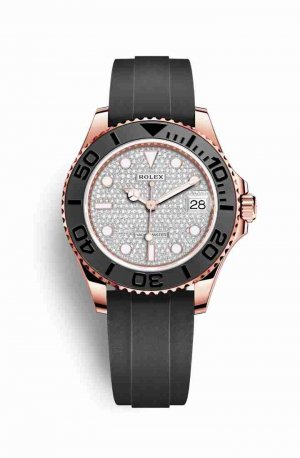 Swiss Replica Rolex Yacht-Master 37 Everose gold 268655 Diamond-paved Dial Watch