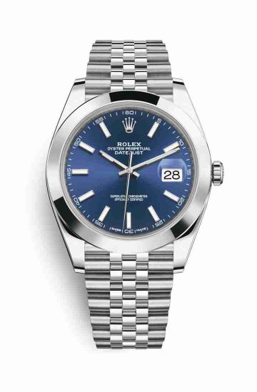 Swiss Replica Rolex Datejust 41 Oystersteel 126300 Blue Dial Watch - Click Image to Close