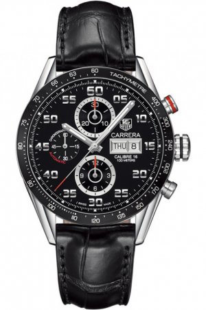 Swiss Replica Tag Heuer Carrera Black Dial Automatic Chronograph Mens Watch