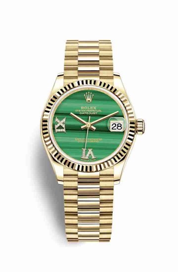 Swiss Replica Rolex Datejust 31 278278 Malachite diamonds Watch - Click Image to Close