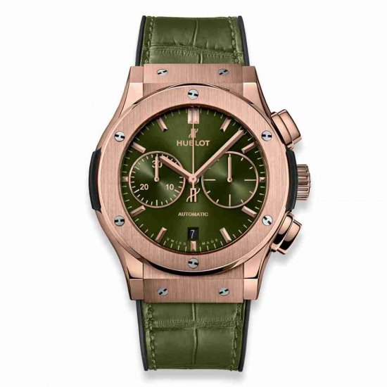 Swiss Replica Hublot Classic Fusion Chronograph Green King Gold 45mm 521.OX.8980.LR - Click Image to Close