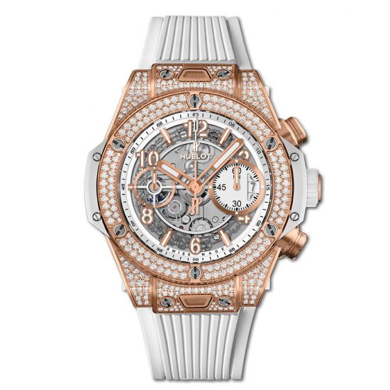 Copy Hublot Big Bang Unico King Gold White Pave 42mm - Click Image to Close