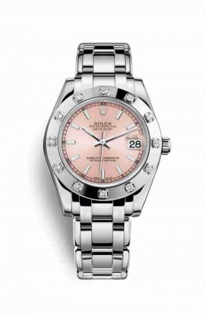 Swiss Replica Rolex Pearlmaster 34 81319 Pink Dial Watch