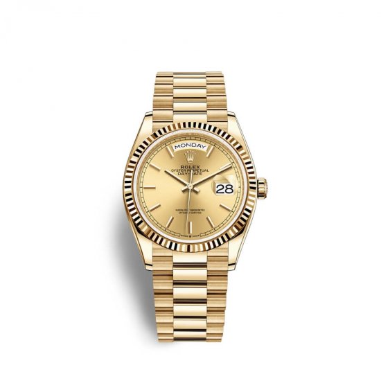 Fake Rolex Day-Date 36 18 ct yellow gold M128238-0045 Champagne-colour Dial Watch - Click Image to Close