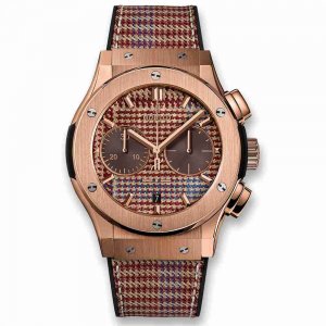 Swiss Replica Hublot Classic Fusion Chronograph Italia Independent Prince-De-Galles King Gold 45mm 521.OX.2709.NR.ITI18