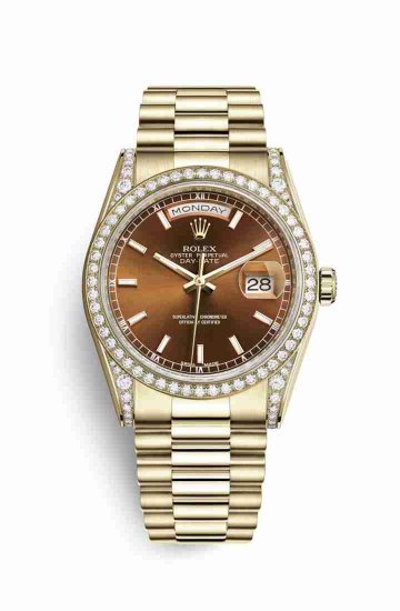 Swiss Replica Rolex Day-Date 36 118388 Cognac Dial Watch - Click Image to Close