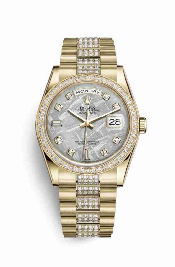 Swiss Replica Rolex Day-Date 36 118348 Meteorite diamonds Watch - Click Image to Close