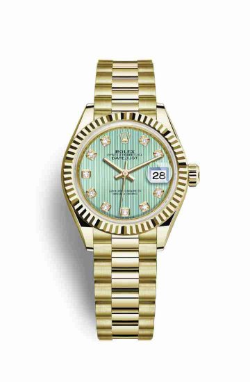 Swiss Replica Rolex Datejust 28 279178 Mint green diamonds Watch - Click Image to Close