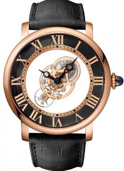 Copy Rotonde De Cartier 43.5mm Manual Pink Gold Watch - Click Image to Close