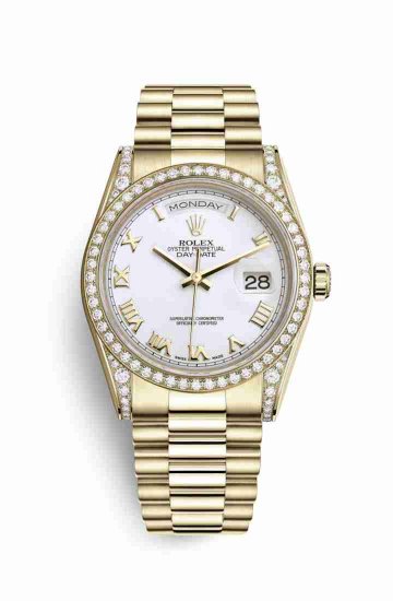 Swiss Replica Rolex Day-Date 36 118388 White Dial Watch - Click Image to Close