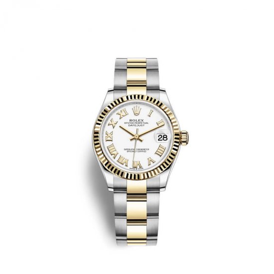 Fake Rolex Datejust 31 Oystersteel 18 ct yellow gold M278273-0001 White Dial Watch - Click Image to Close