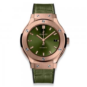 Copy Hublot Classic Fusion Green King Gold 38mm