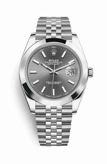 Swiss Replica Rolex Datejust 41 Oystersteel 126300 Dark rhodium Dial Watch - Click Image to Close