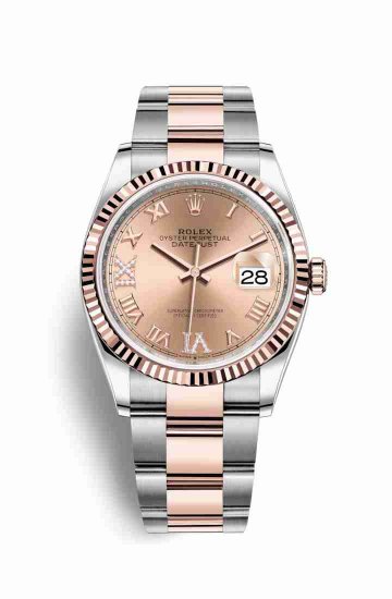 Swiss Replica Rolex Datejust 36 Everose gold 126231 Rose diamonds Watch - Click Image to Close