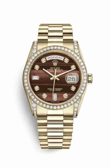 Swiss Replica Rolex Day-Date 36 118388 Bulls eye diamonds Watch - Click Image to Close