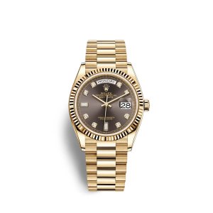 Fake Rolex Day-Date 36 18 ct yellow gold M128238-0022 Dark grey set with diamonds Dial Watch