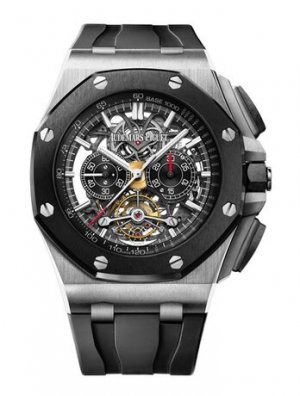 Swiss Replica Audemars Piguet Royal Oak Offshore Tourbillon Chronograph Open-Worked Titanium 26348IO.OO.A002CA.01