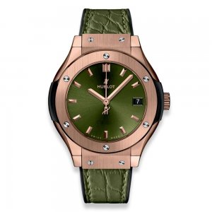 Copy Hublot Classic Fusion Green King Gold 33mm