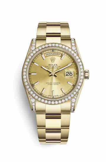 Swiss Replica Rolex Day-Date 36 118388 Champagne Dial Watch - Click Image to Close