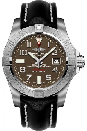 Fake Breitling Avenger II Seawolf Stainless Steel / Tungsten Gray / Calf / Pin (A1733110/F563/435X/A20BASA.1) Watch