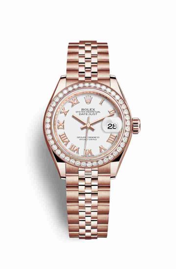 Swiss Replica Rolex Datejust 28 Everose gold 279135RBR White Dial Watch - Click Image to Close