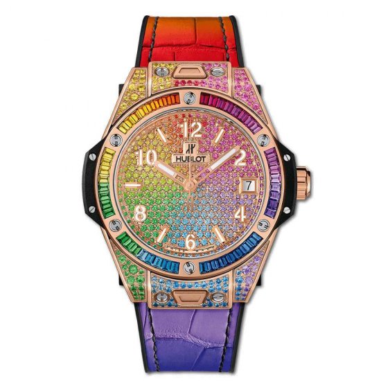 Copy Hublot Big Bang One Click Rainbow King Gold - Click Image to Close