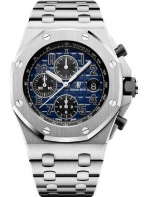 Swiss Replica Audemars Piguet Royal Oak Offshore 26470 Platinum Smoked Blue Bracelet 26470PT.OO.1000PT.02