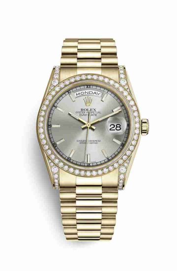 Swiss Replica Rolex Day-Date 36 118388 Silver Dial Watch - Click Image to Close