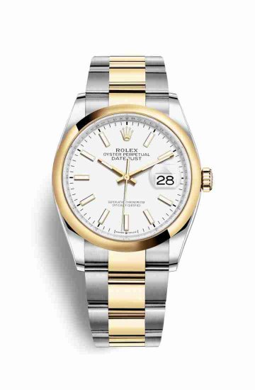 Swiss Replica Rolex Datejust 36 Yellow 126203 White Dial Watch - Click Image to Close