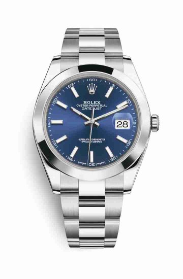 Swiss Replica Rolex Datejust 41 Oystersteel 126300 Blue Dial Watch - Click Image to Close